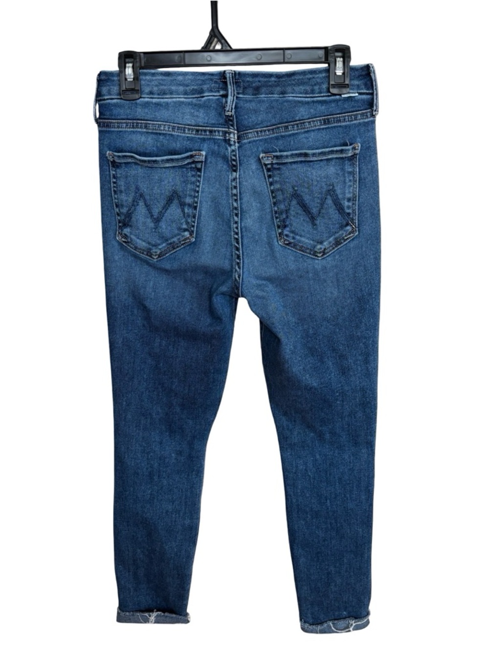 Mother The Ankle Fray High-Rise Skinny Jeans Dark Blue Sz 27